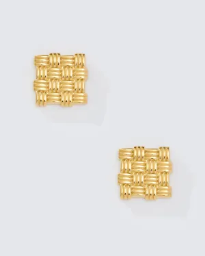 WOVEN SQUARE STUD