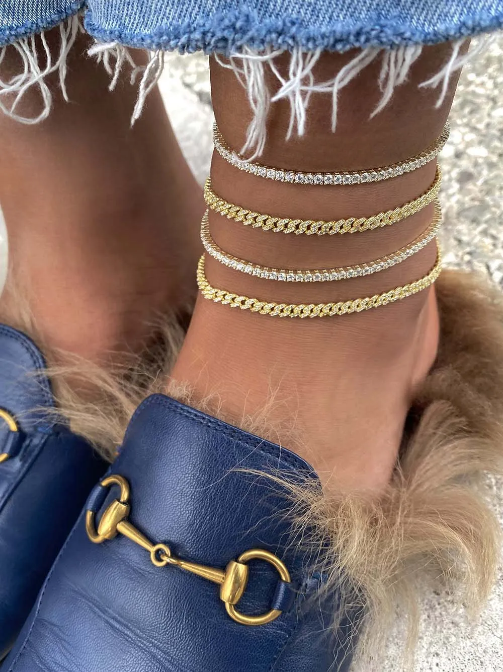 XS Pavé Chain Link Anklet