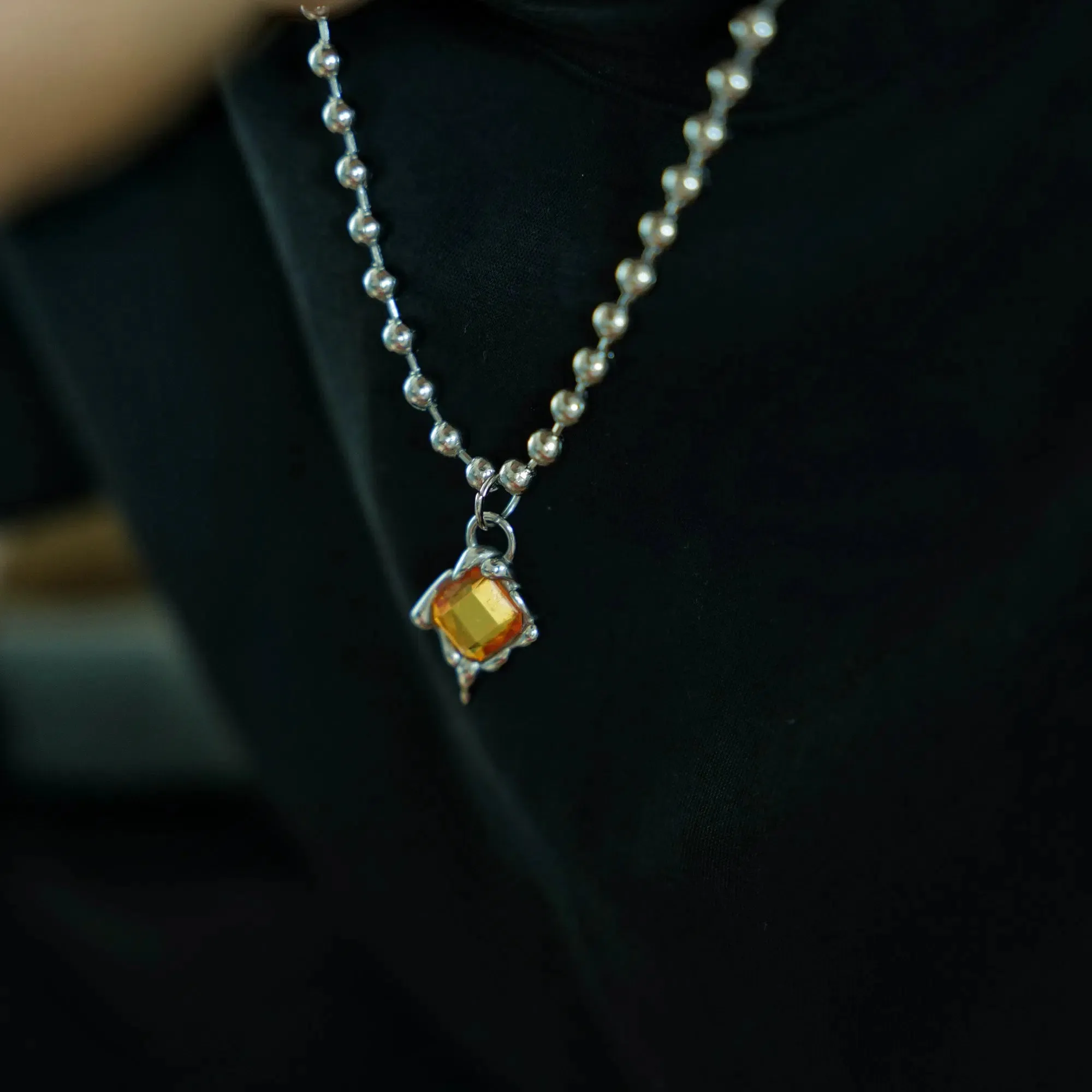 Yellow Gemstone Pendant Necklace