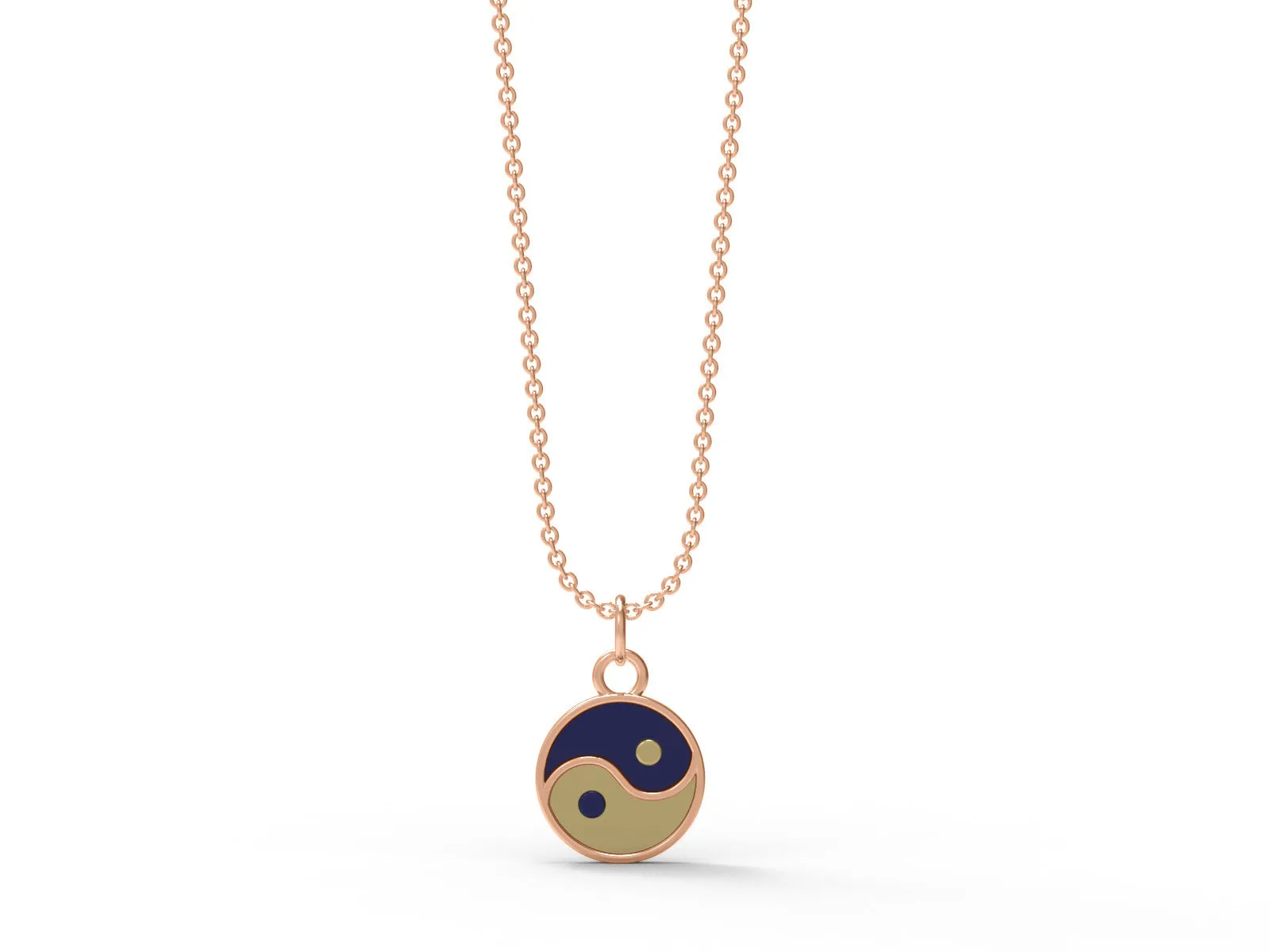 Yin Yang Necklace 925 Sterling Silver Circle Pendant Necklace For Women Religious Enamel Jewelry