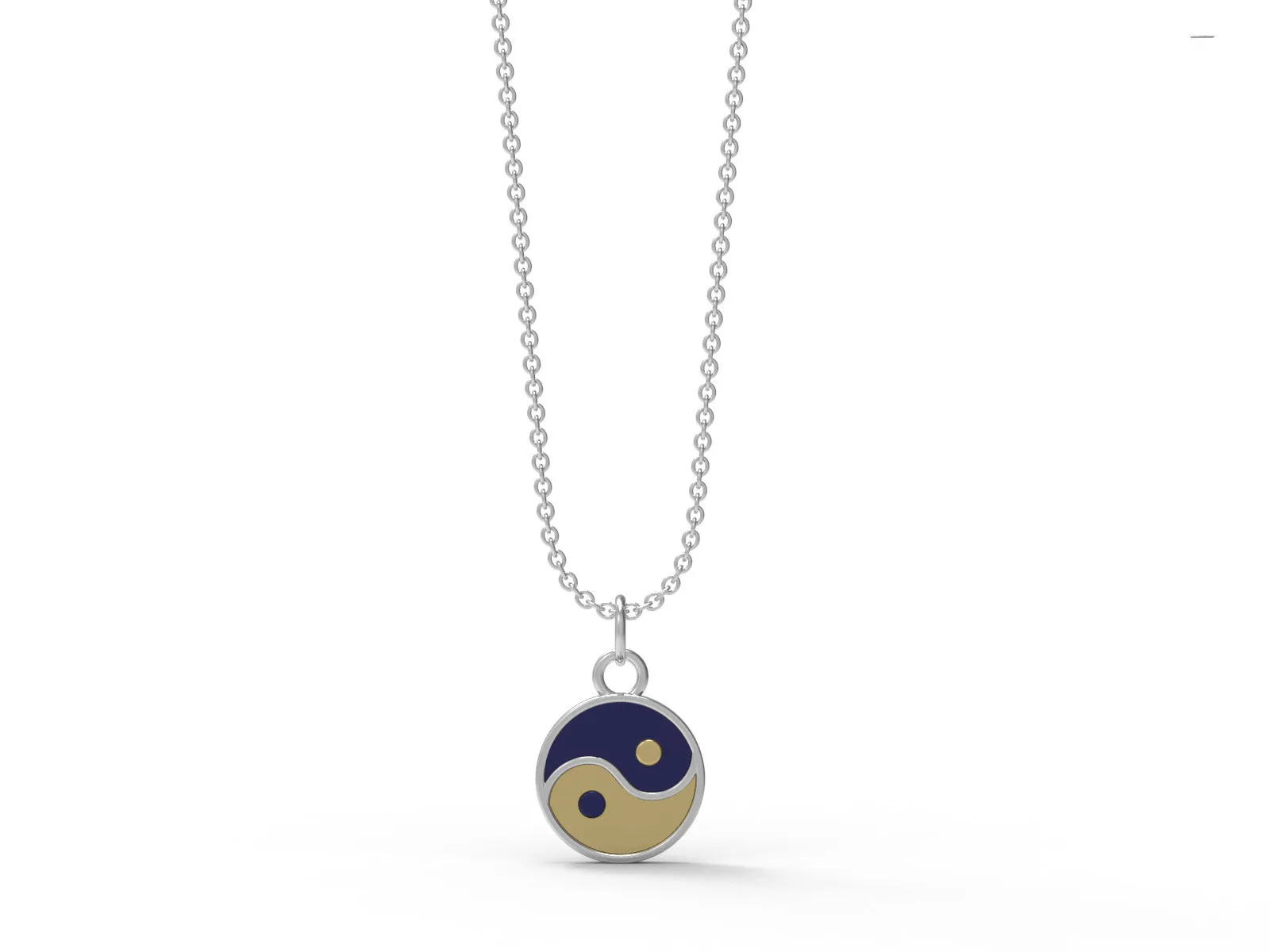 Yin Yang Necklace 925 Sterling Silver Circle Pendant Necklace For Women Religious Enamel Jewelry