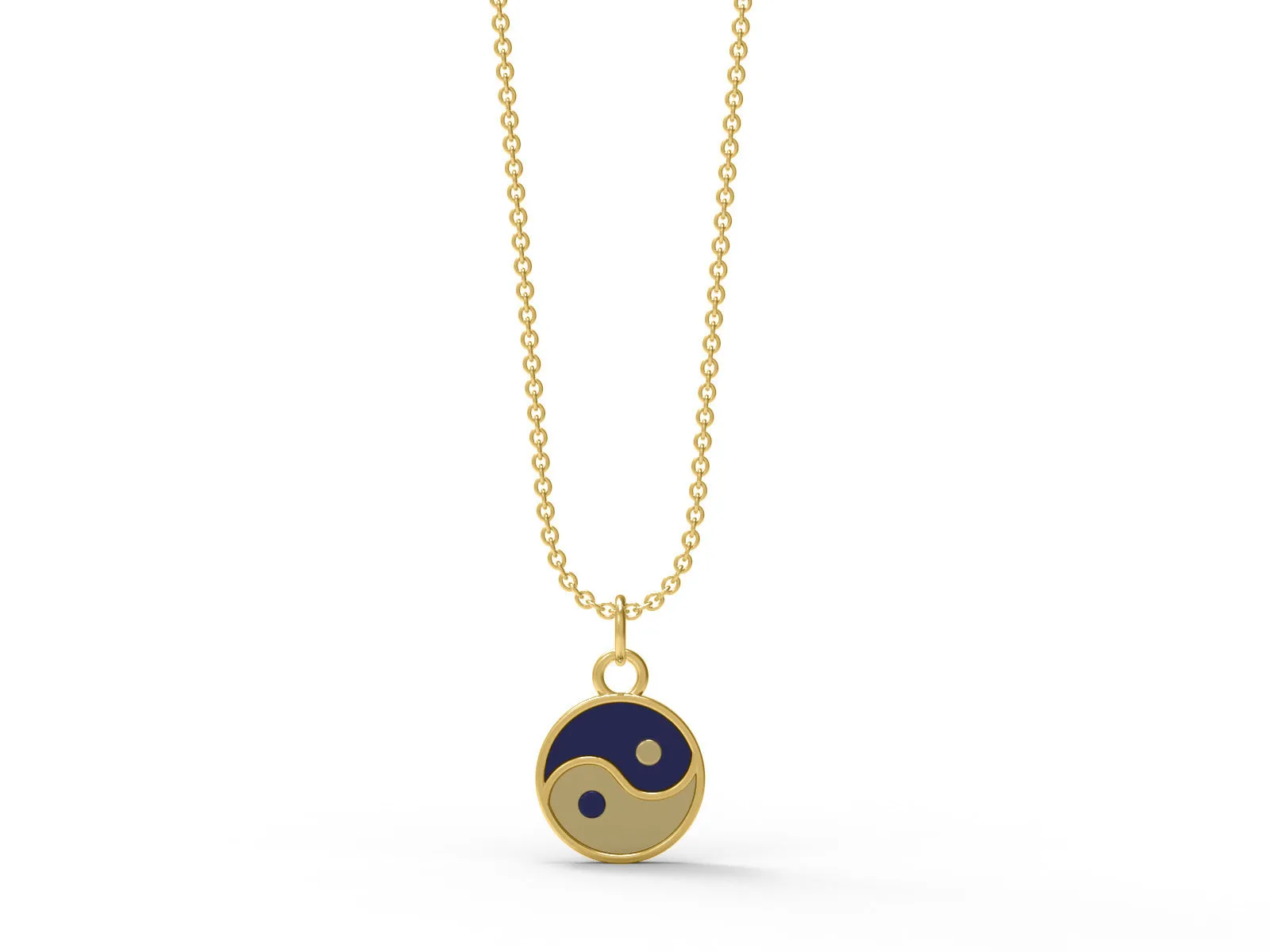 Yin Yang Necklace 925 Sterling Silver Circle Pendant Necklace For Women Religious Enamel Jewelry