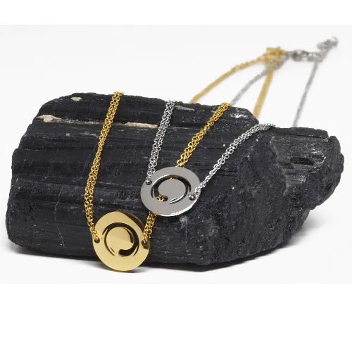 Zen Circle Necklace - Enso Pendant and Chain