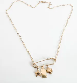 ZIZI PAPERCLIP CHARM NECKLACE